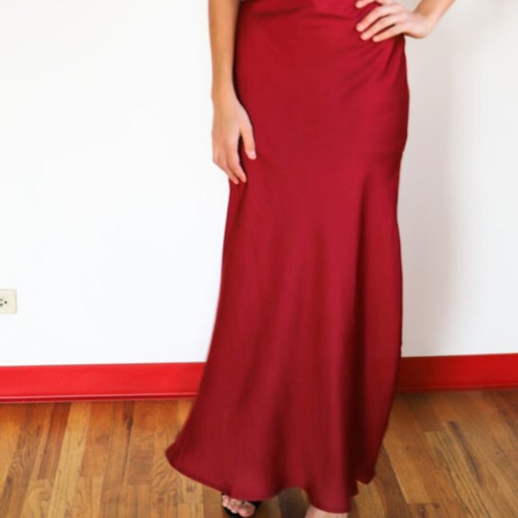 NWT Side Slit Satin Maxi Dress - Picture 4 of 6